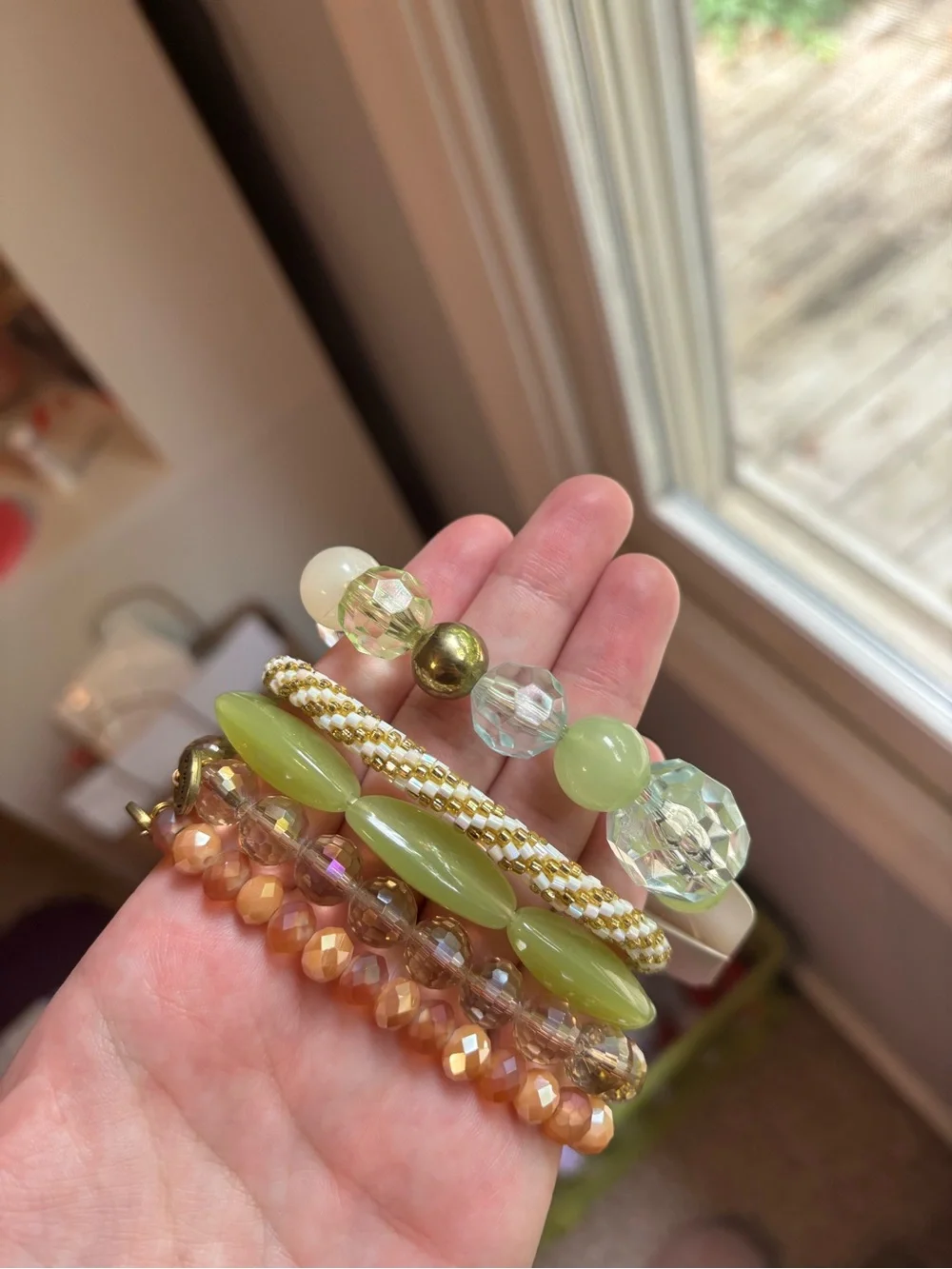 Bundle of bracelets + one set of matching earrings